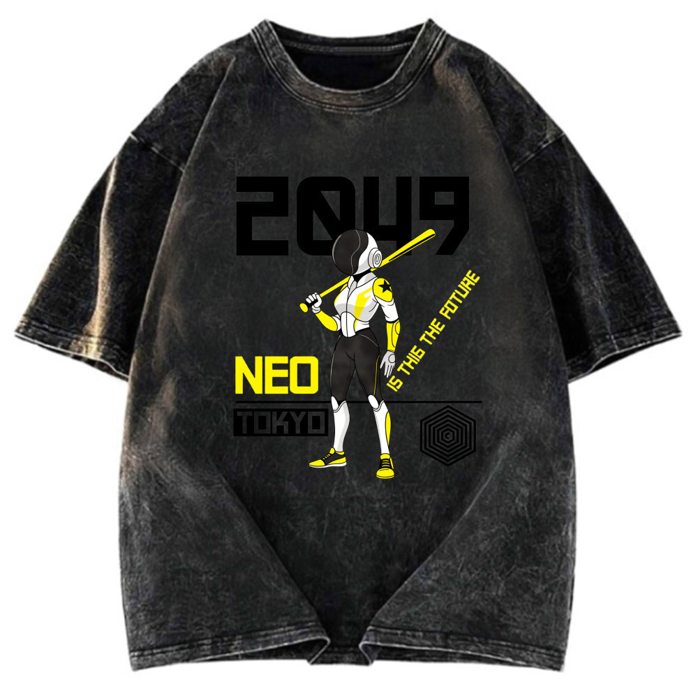 Tokyosol Neo Tokyo Manga Japanese Anime Washed T-Shirt