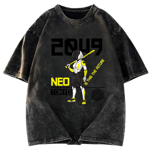 Tokyosol Neo Tokyo Manga Japanese Anime Washed T-Shirt
