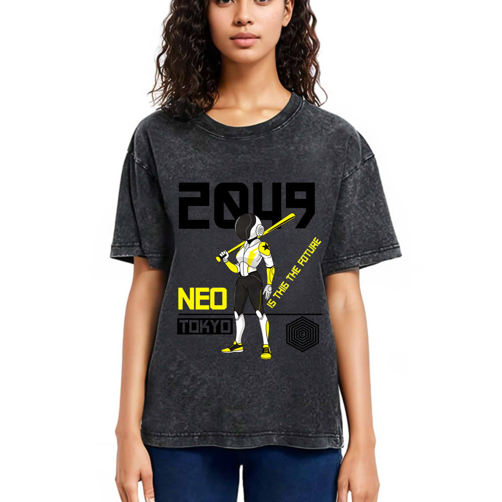 Tokyosol Neo Tokyo Manga Japanese Anime Washed T-Shirt