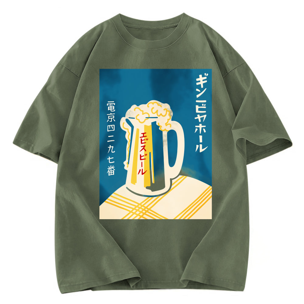 Tokyosol Japanese Vintage Beer Mug Washed T-Shirt
