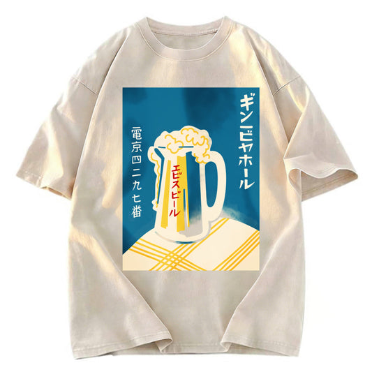 Tokyosol Japanese Vintage Beer Mug Washed T-Shirt