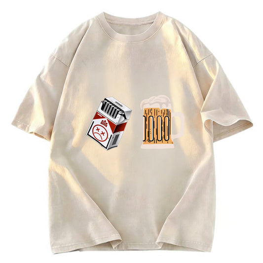 Tokyosol Cigarette and Beer Breakfast Combo Joke Washed T-Shirt