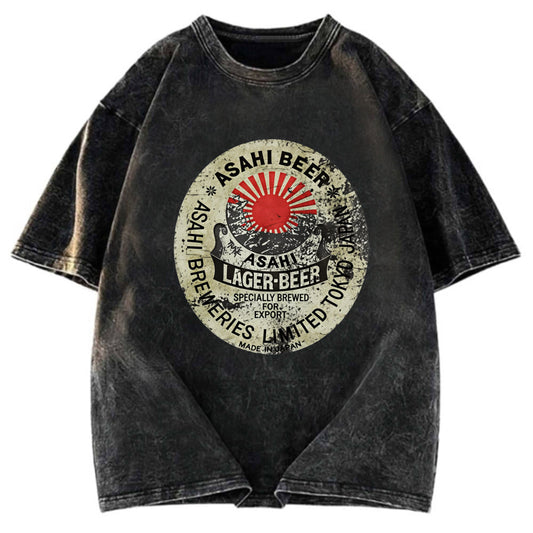 Tokyosol ASAHI BEER Japanese Gradient Washed T-Shirt