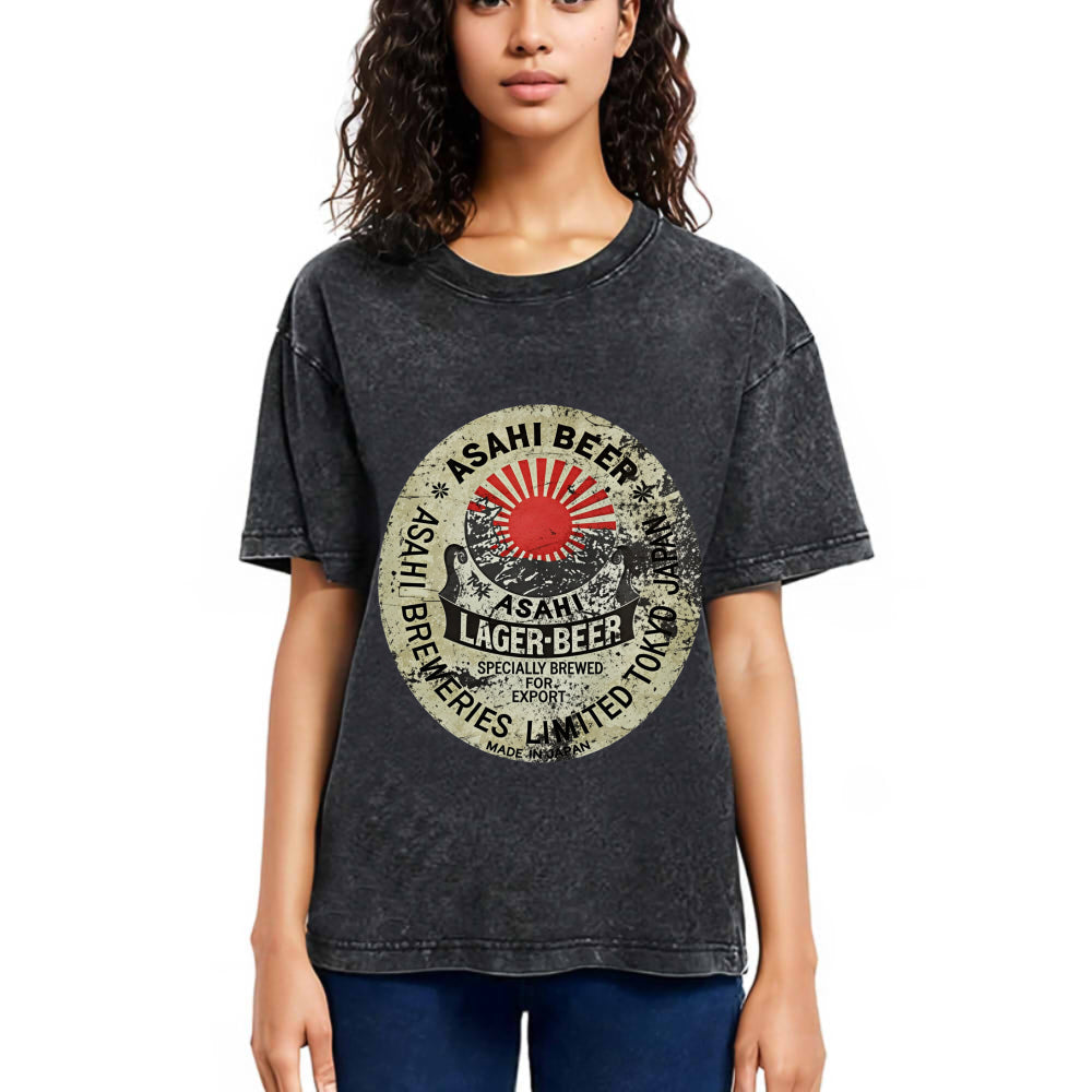 Tokyosol ASAHI BEER Japanese Gradient Washed T-Shirt