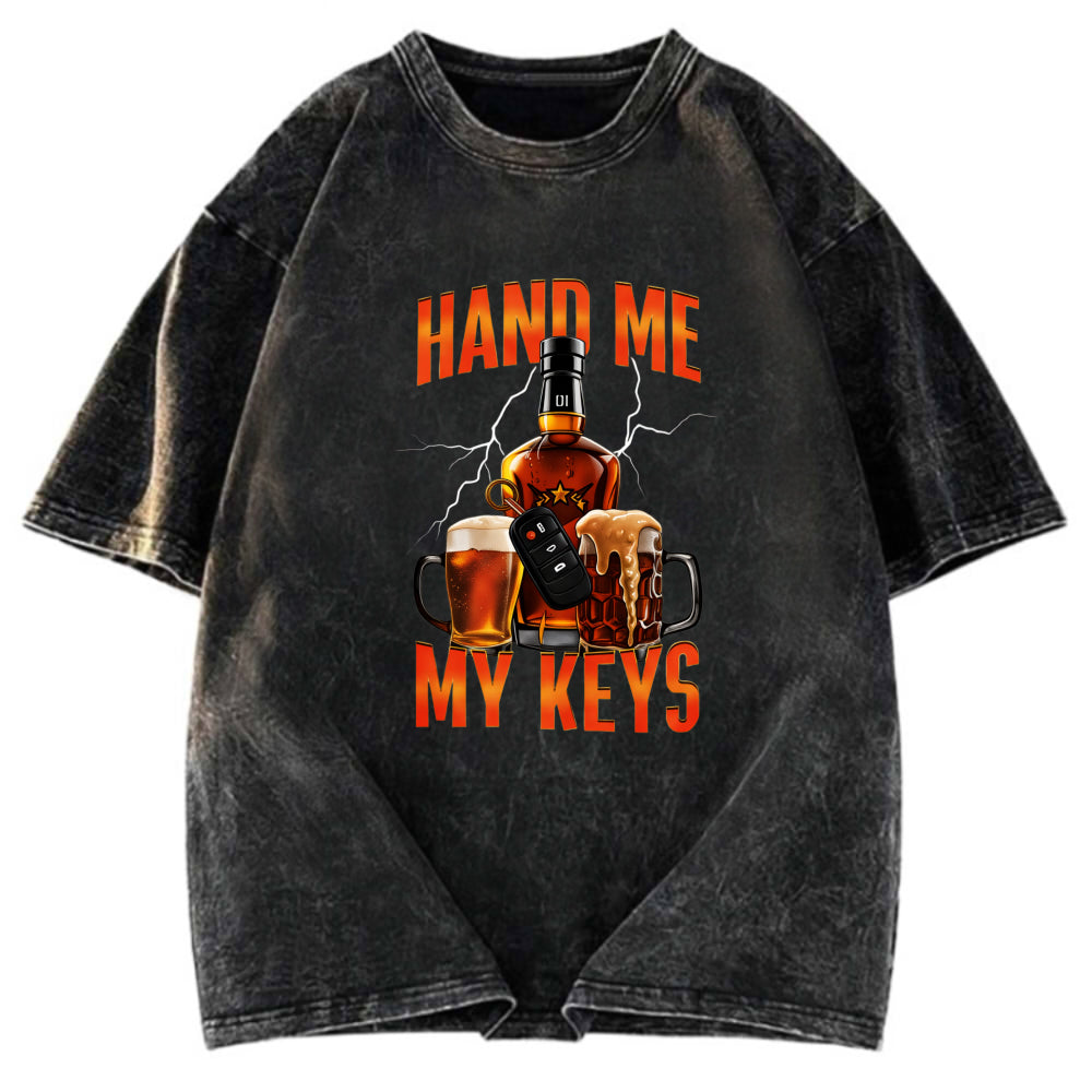 Tokyosol Hand Me The Keys Meme Washed T-Shirt