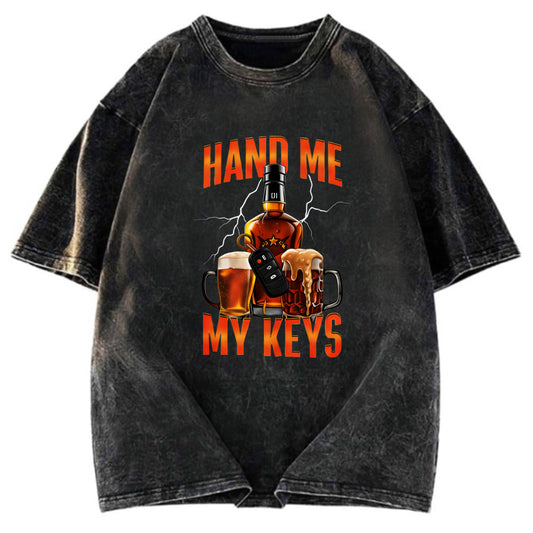 Tokyosol Hand Me The Keys Meme Washed T-Shirt