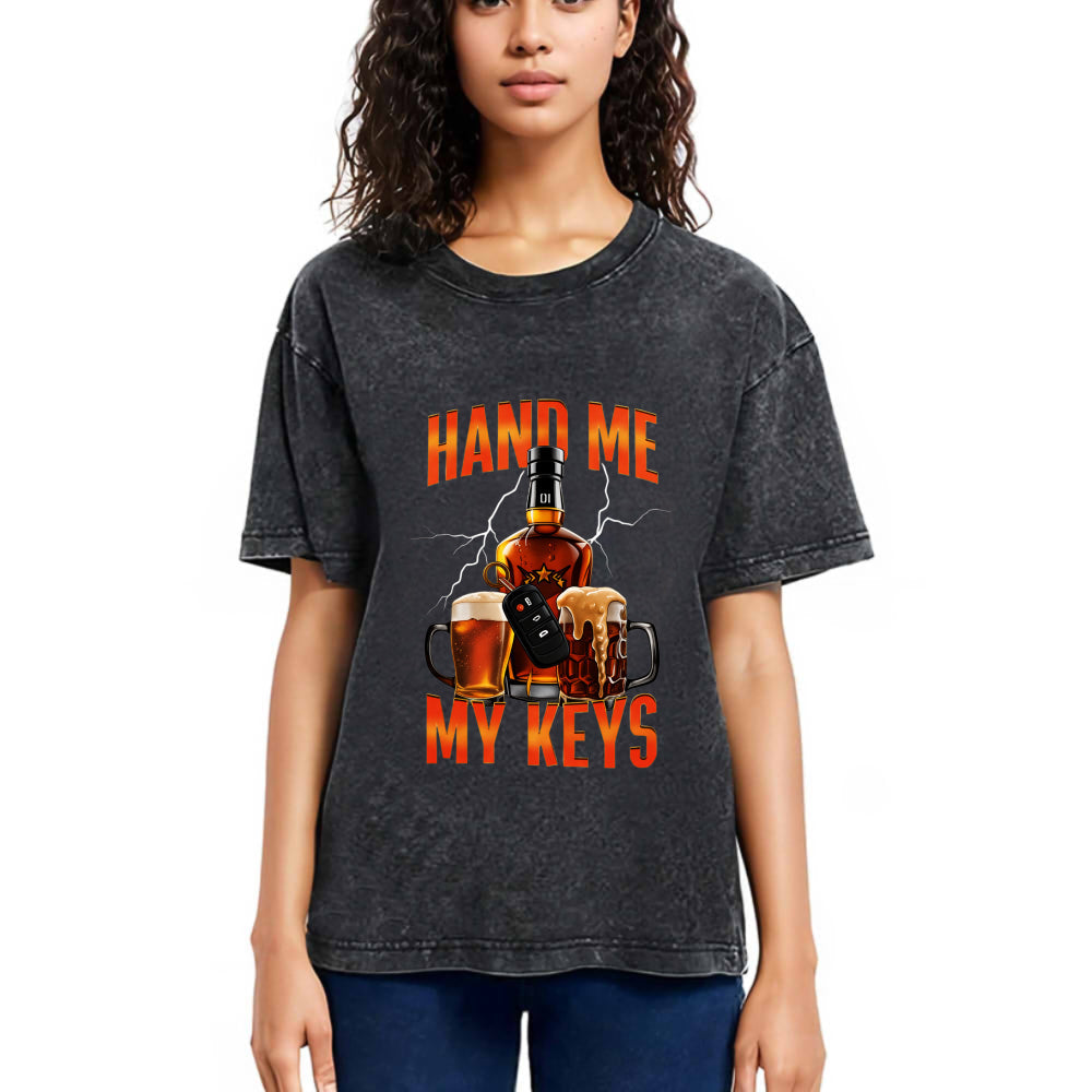 Tokyosol Hand Me The Keys Meme Washed T-Shirt