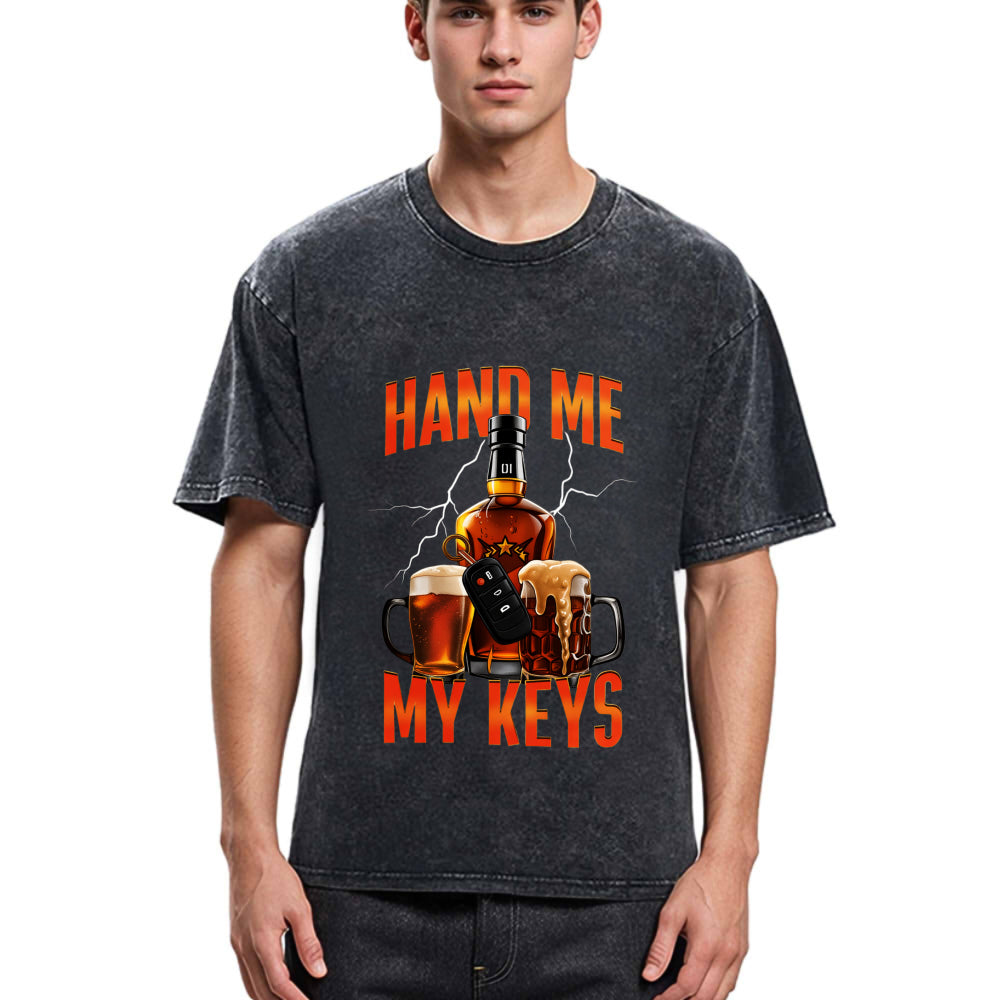 Tokyosol Hand Me The Keys Meme Washed T-Shirt