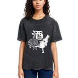 Tokyosol Japanese Retro Beer Landscape Washed T-Shirt