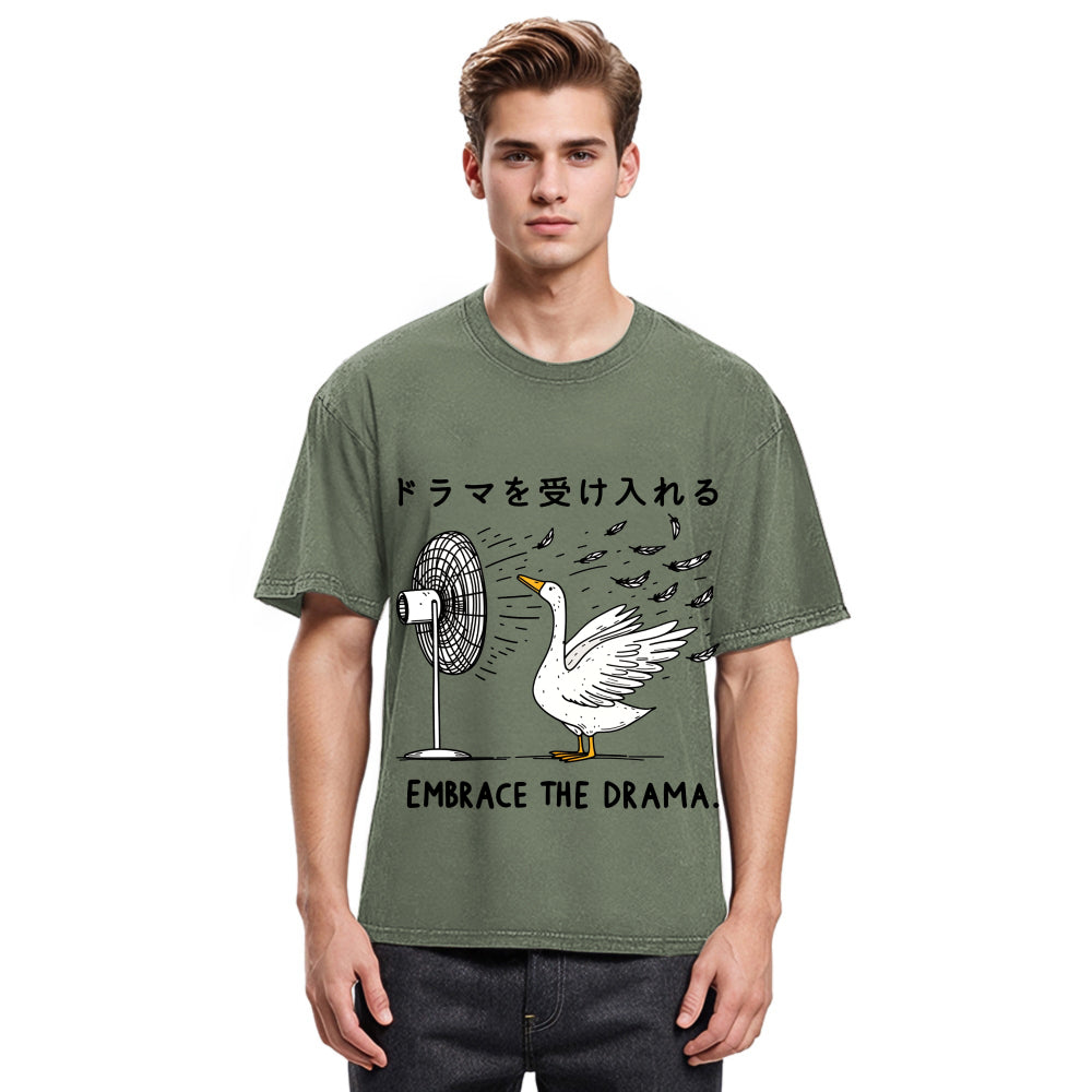 Tokyosol Goose Blowing Electric Fan Washed T-Shirt