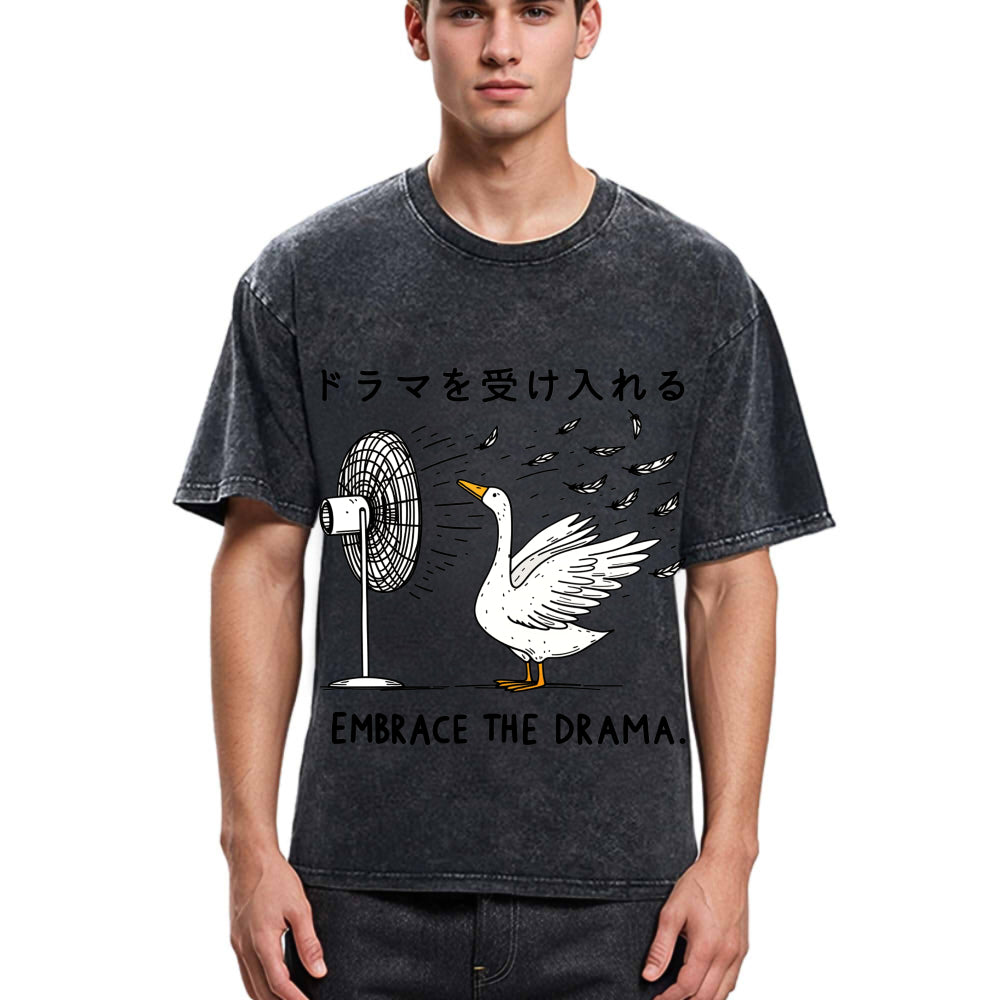 Tokyosol Goose Blowing Electric Fan Washed T-Shirt