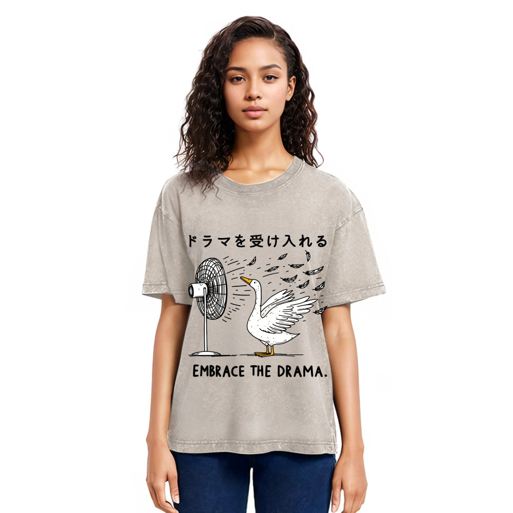 Tokyosol Goose Blowing Electric Fan Washed T-Shirt