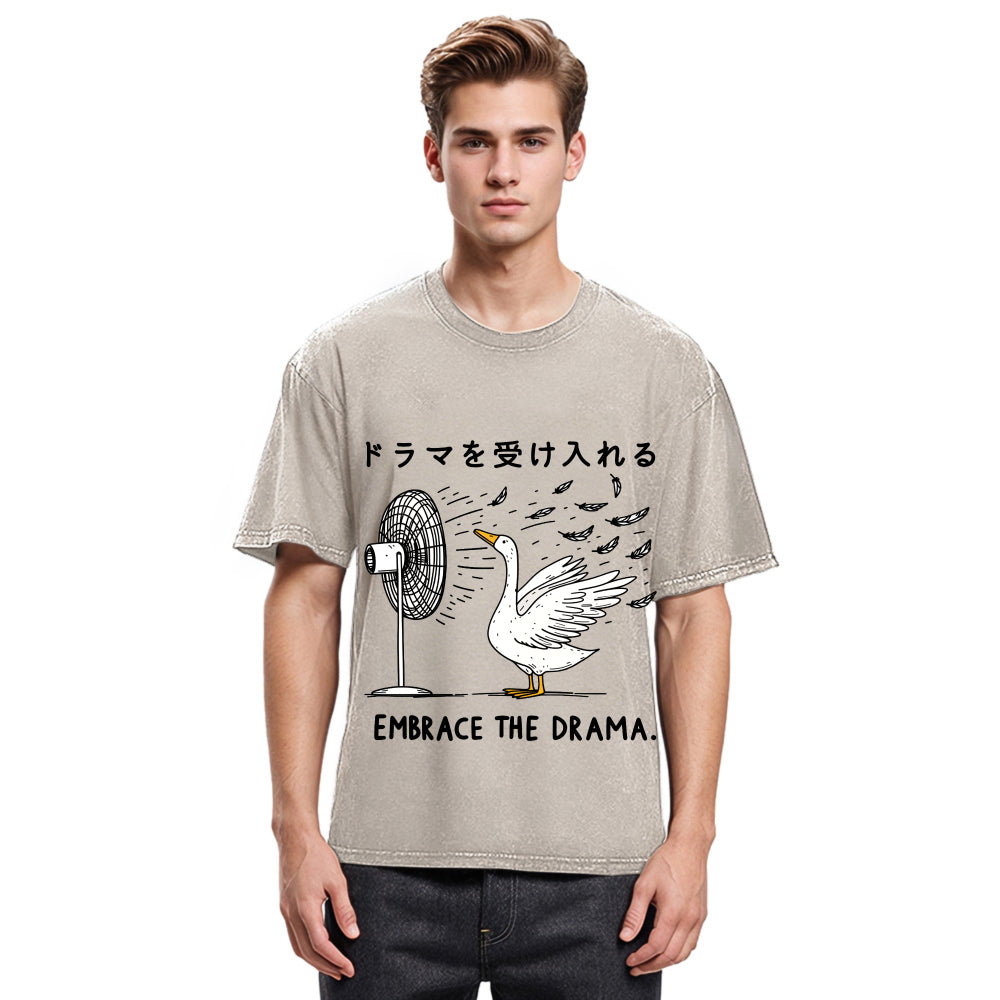 Tokyosol Goose Blowing Electric Fan Washed T-Shirt