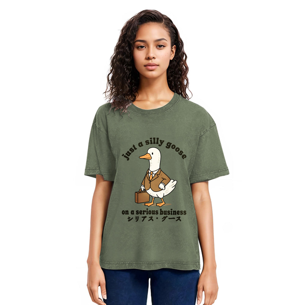 Tokyosol Silly Goose On A Serious Business Washed T-Shirt