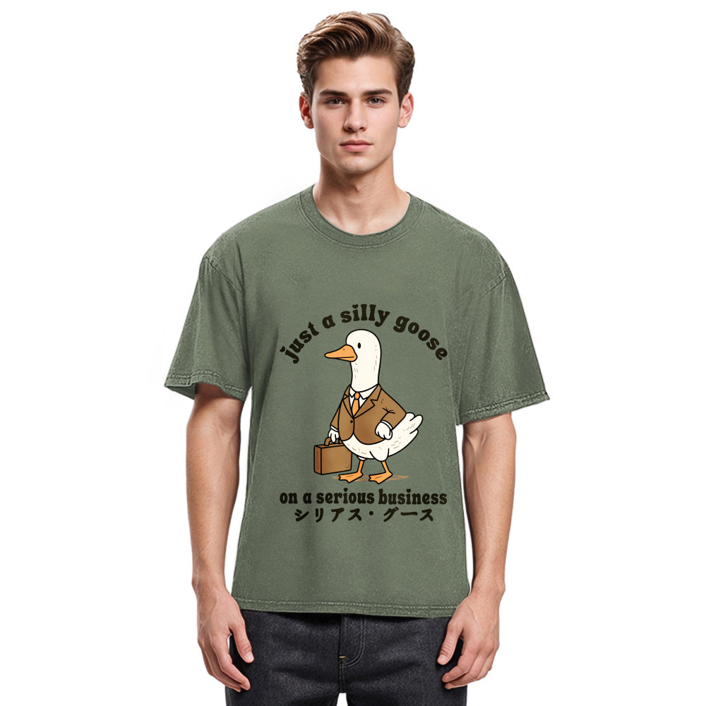 Tokyosol Silly Goose On A Serious Business Washed T-Shirt