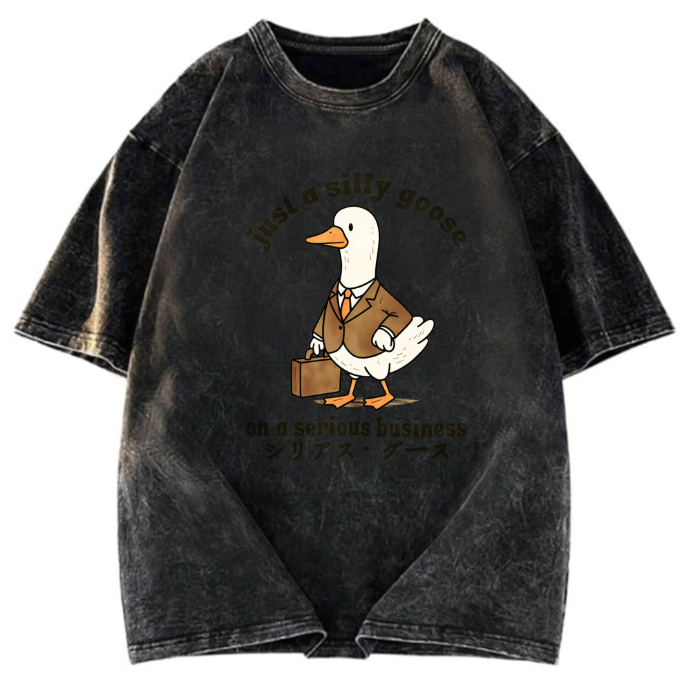 Tokyosol Silly Goose On A Serious Business Washed T-Shirt