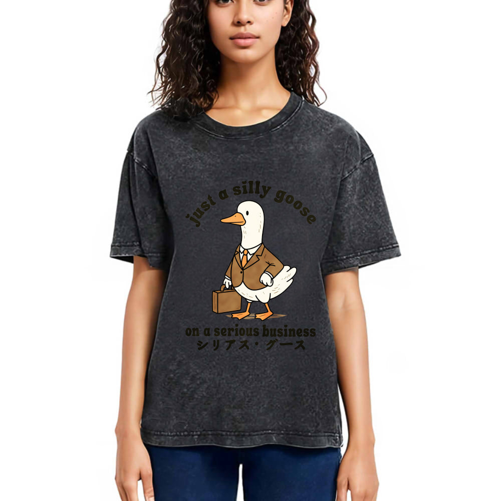 Tokyosol Silly Goose On A Serious Business Washed T-Shirt