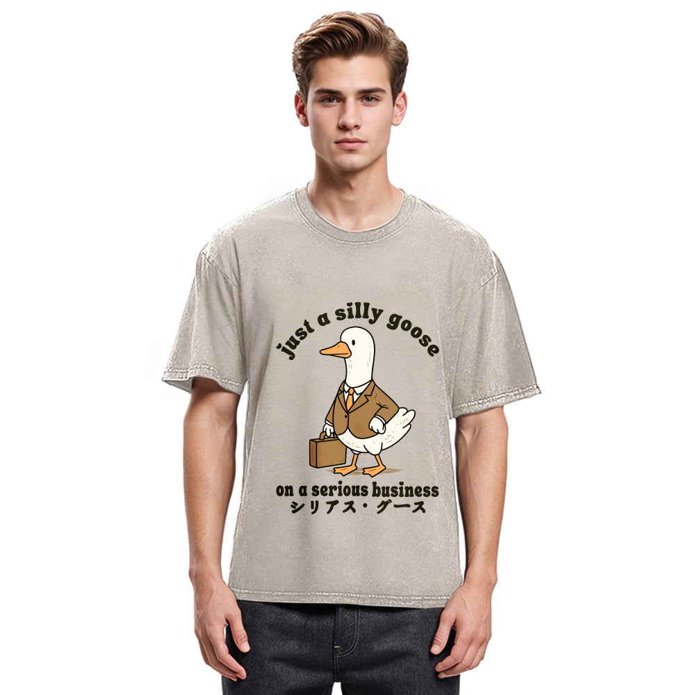 Tokyosol Silly Goose On A Serious Business Washed T-Shirt