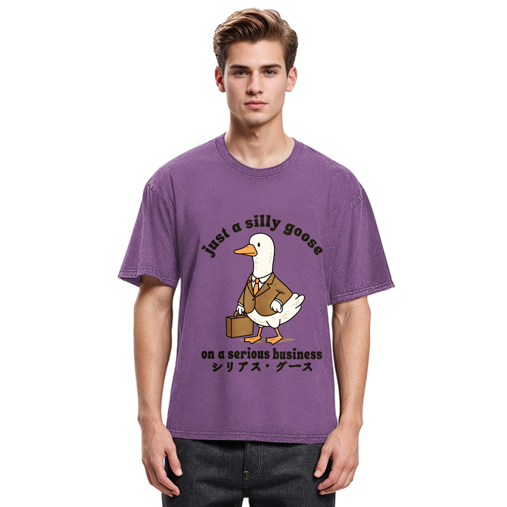Tokyosol Silly Goose On A Serious Business Washed T-Shirt