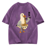 Tokyosol Pigeons Eating Ramen Washed T-Shirt