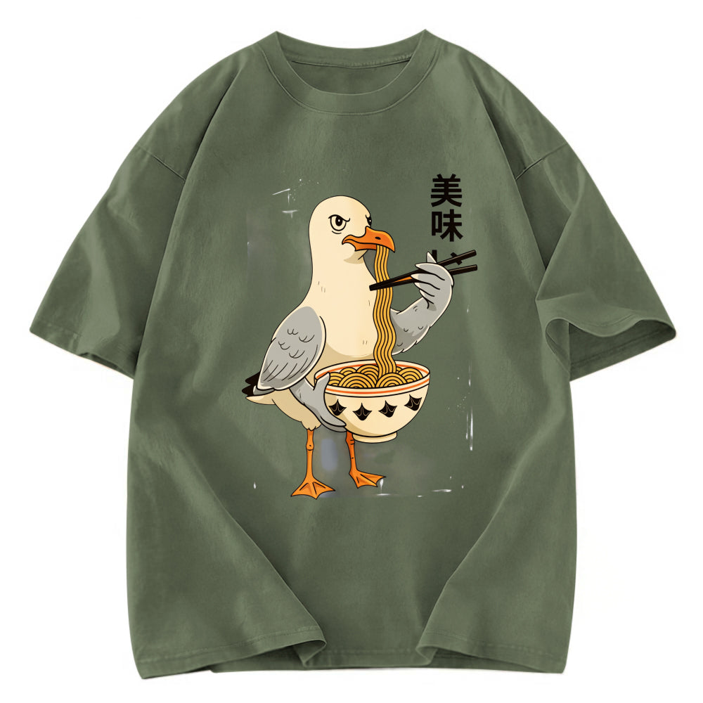 Tokyosol Pigeons Eating Ramen Washed T-Shirt