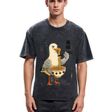 Tokyosol Pigeons Eating Ramen Washed T-Shirt