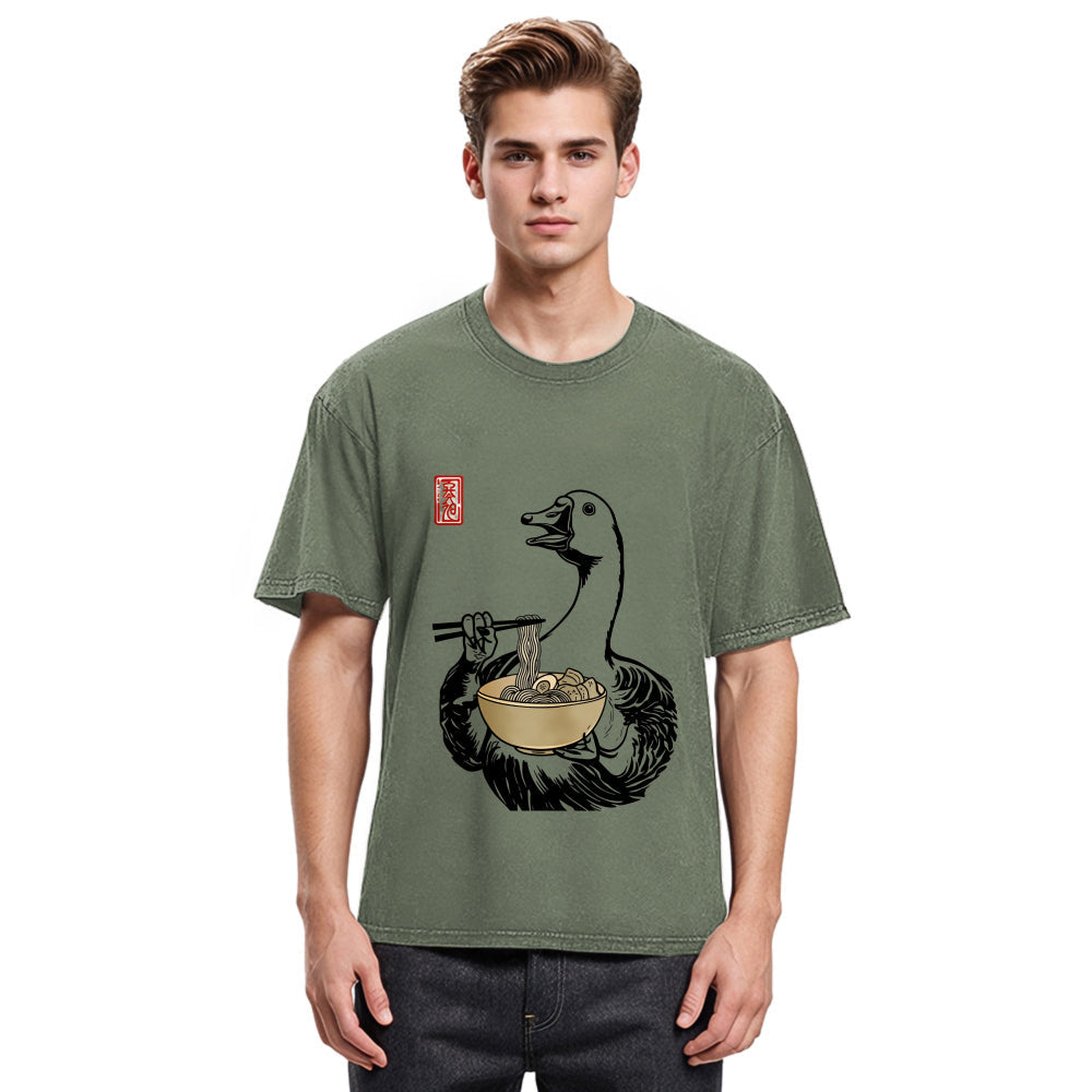 Tokyosol Goose Eating Ramen Washed T-Shirt