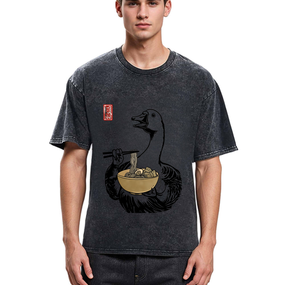 Tokyosol Goose Eating Ramen Washed T-Shirt