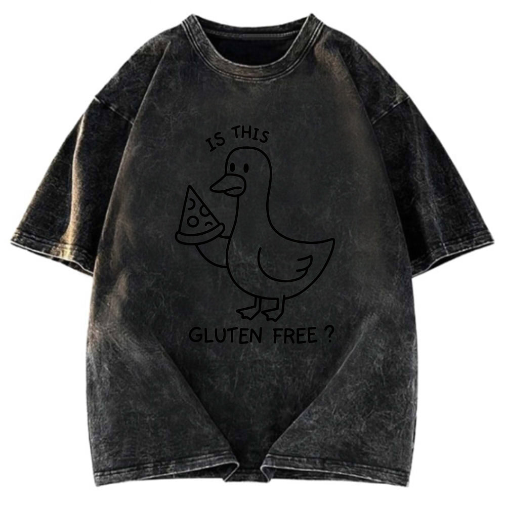 Tokyosol Funny Goose:Is This Gluten Free Washed T-Shirt