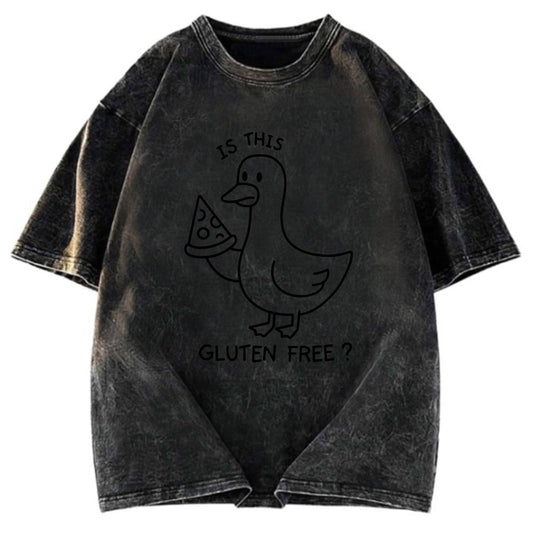 Tokyosol Funny Goose:Is This Gluten Free Washed T-Shirt