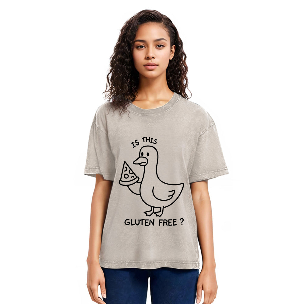 Tokyosol Funny Goose:Is This Gluten Free Washed T-Shirt