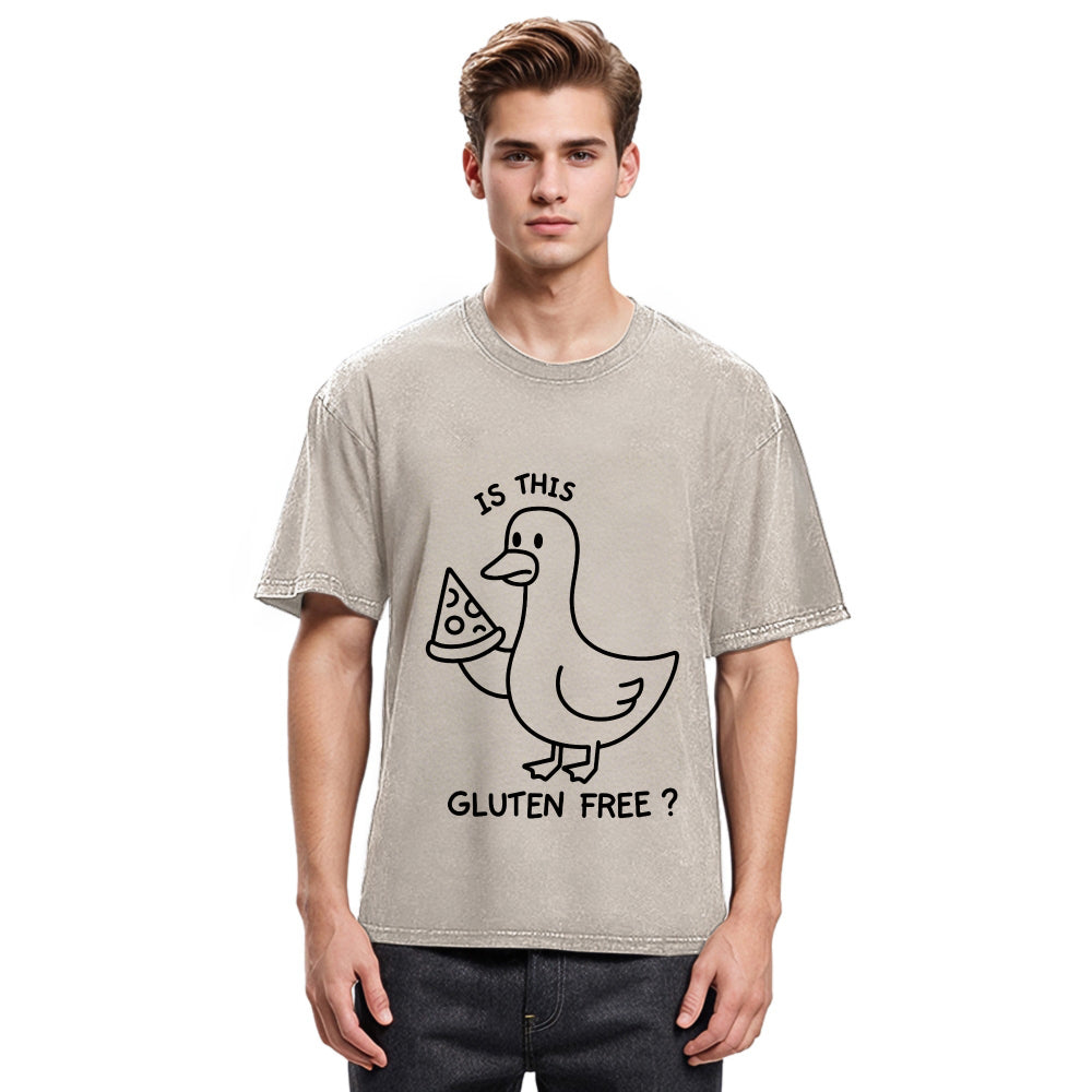 Tokyosol Funny Goose:Is This Gluten Free Washed T-Shirt