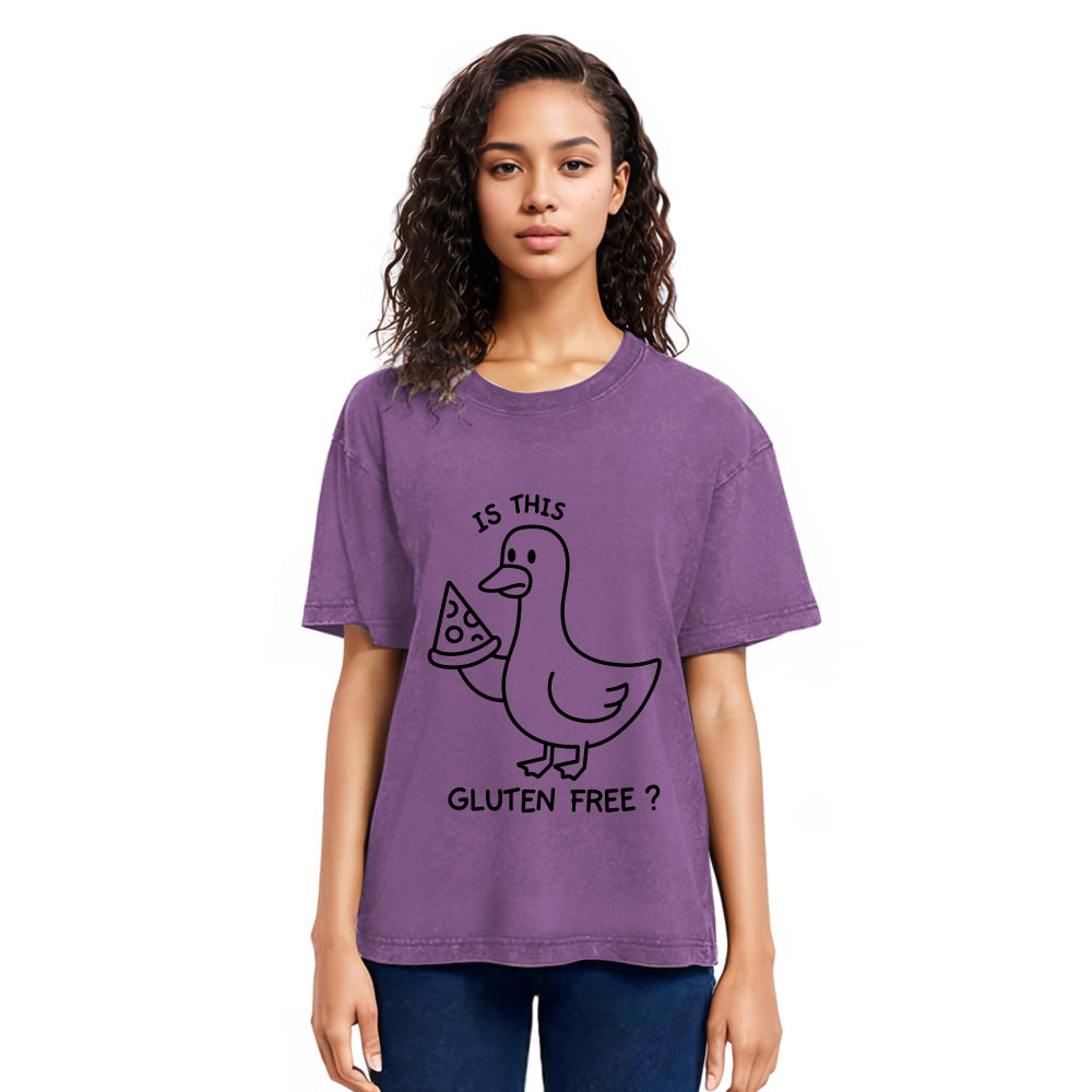 Tokyosol Funny Goose:Is This Gluten Free Washed T-Shirt