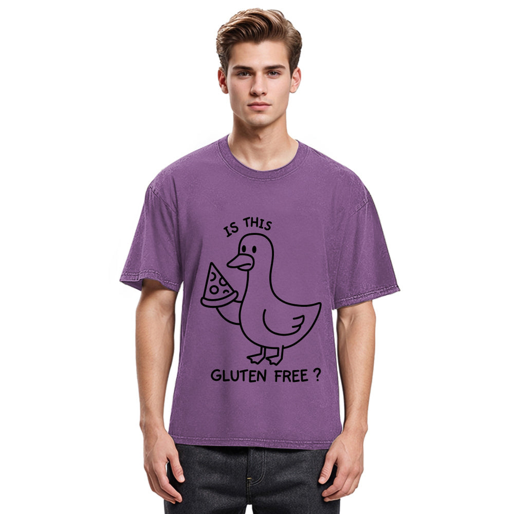 Tokyosol Funny Goose:Is This Gluten Free Washed T-Shirt