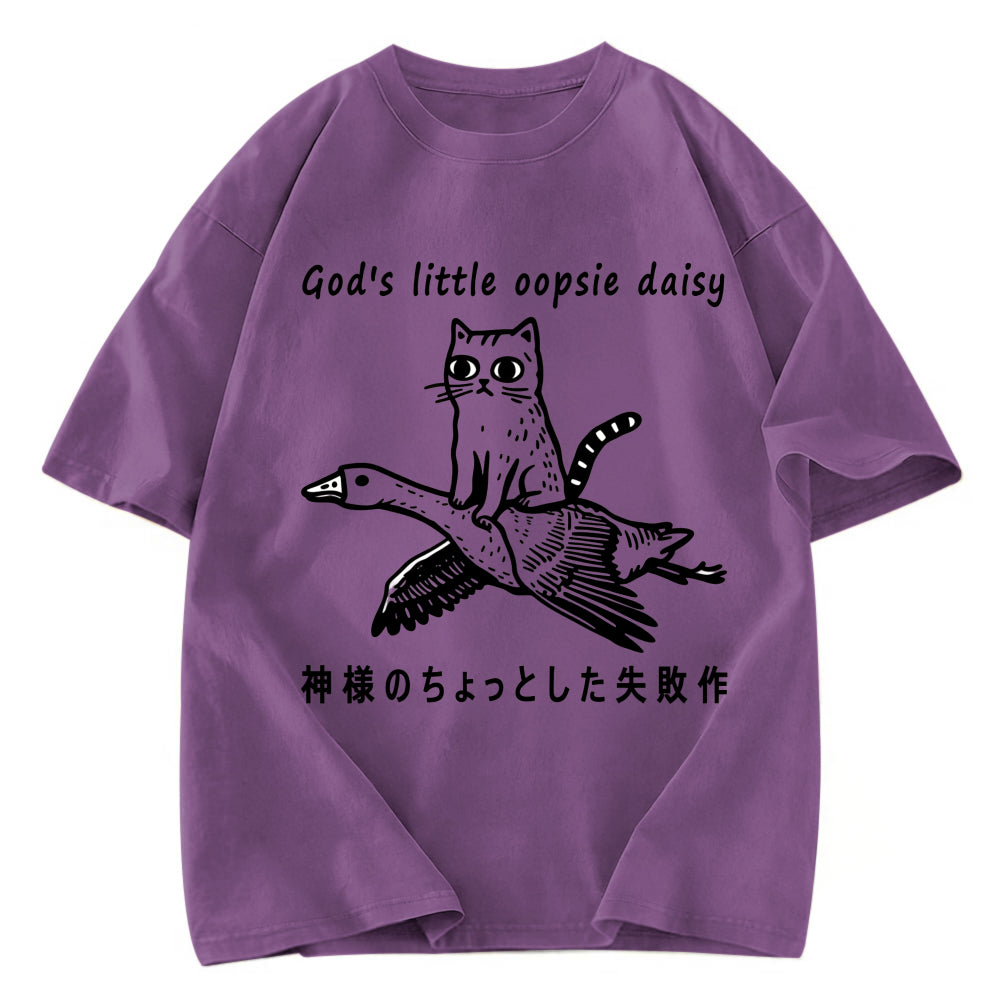 Tokyosol Little Oopsie Daisy Cat Washed T-Shirt