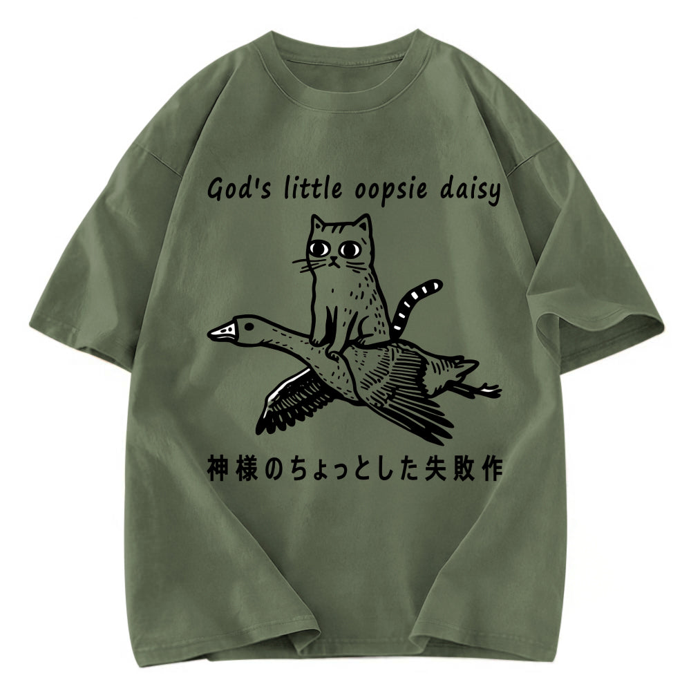 Tokyosol Little Oopsie Daisy Cat Washed T-Shirt
