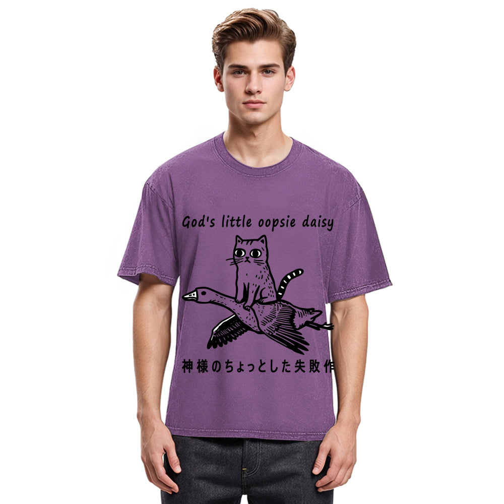 Tokyosol Little Oopsie Daisy Cat Washed T-Shirt