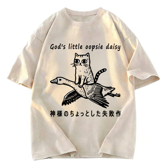 Tokyosol Little Oopsie Daisy Cat Washed T-Shirt