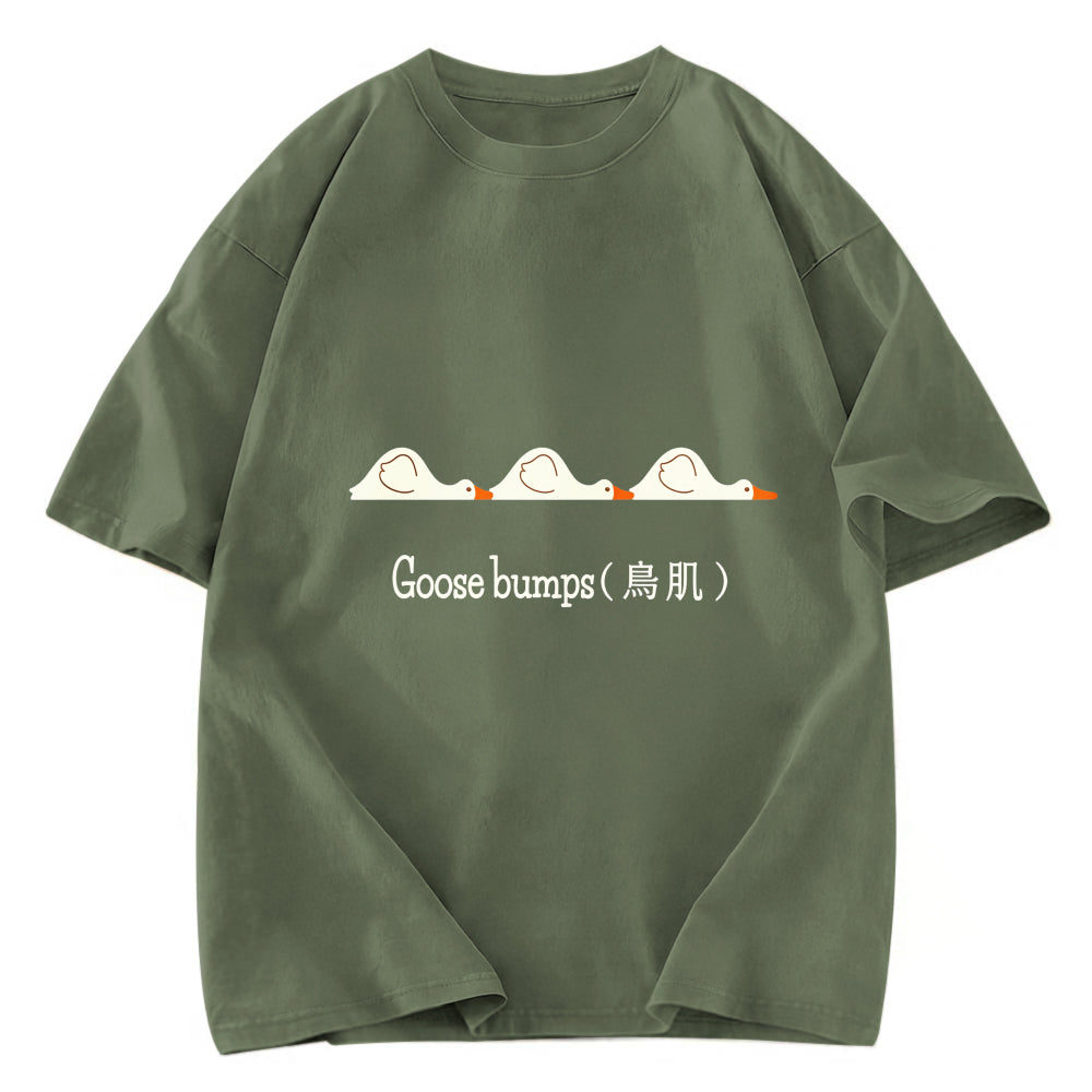 Tokyosol Funny Goose Bumps Washed T-Shirt