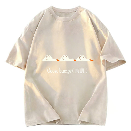 Tokyosol Funny Goose Bumps Washed T-Shirt