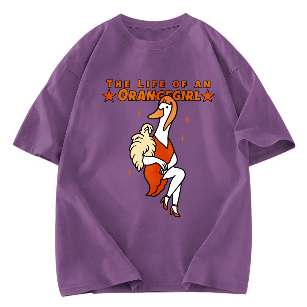 Tokyosol Funny Life of an Orangegirl Goose Washed T-Shirt