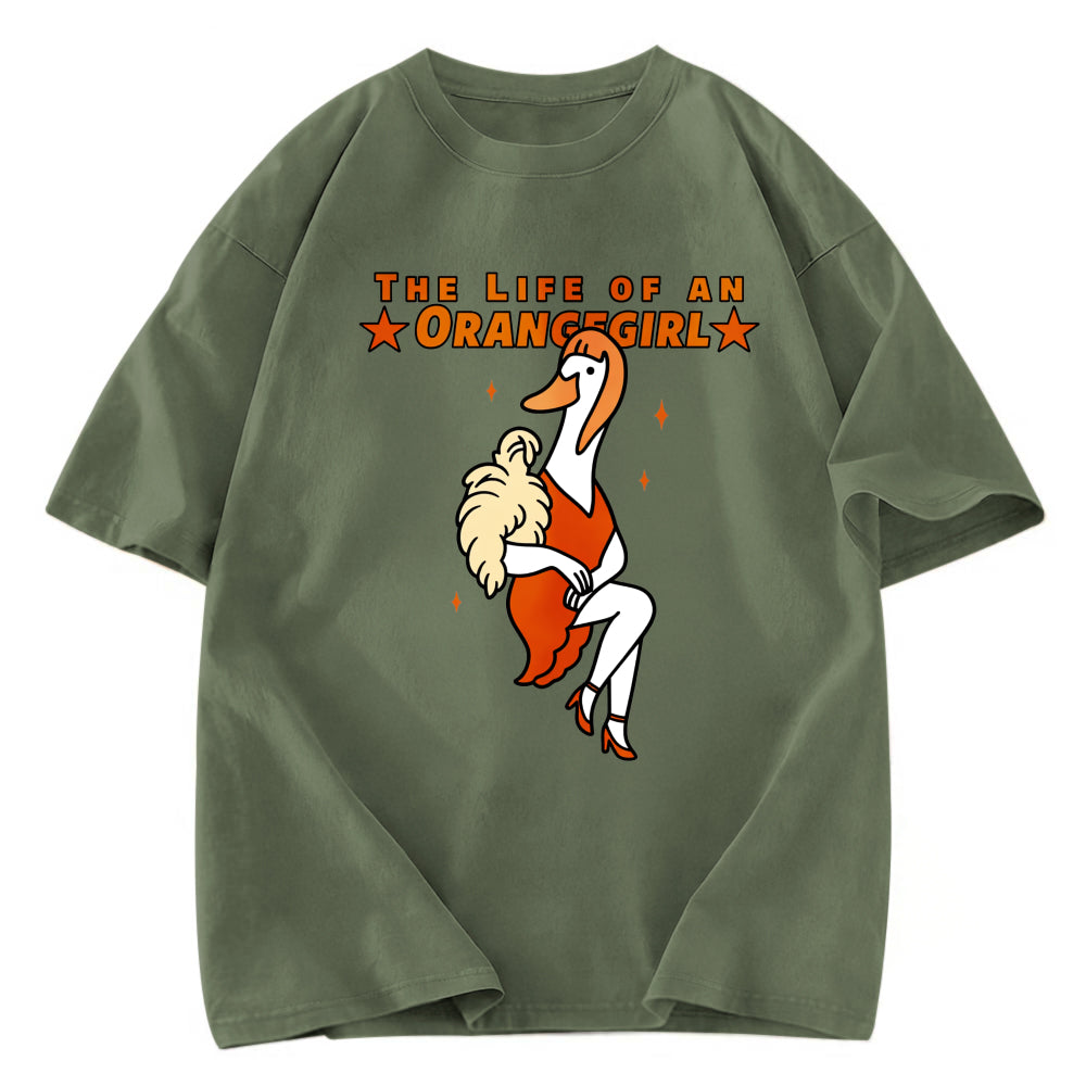 Tokyosol Funny Life of an Orangegirl Goose Washed T-Shirt