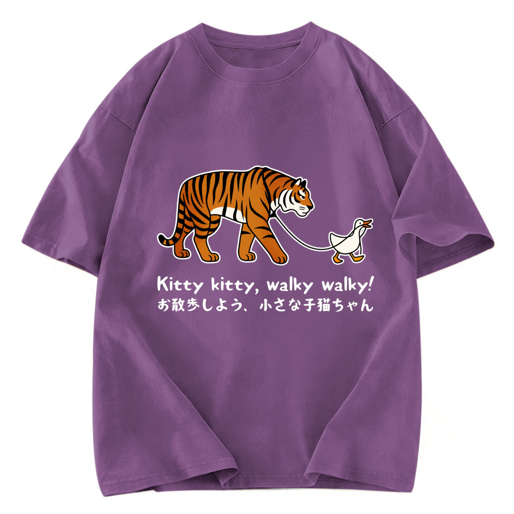 Tokyosol Funny Tiger and Goose Walk Meme T-Shirt