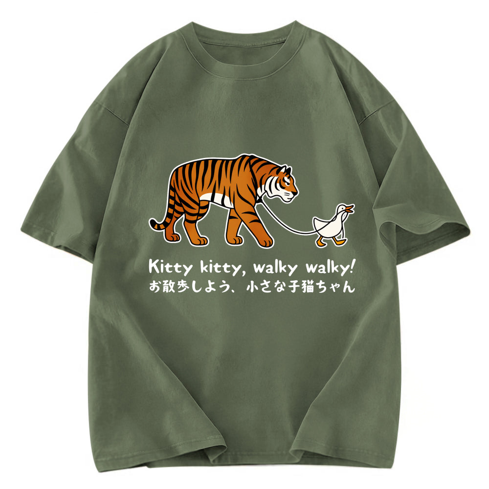 Tokyosol Funny Tiger and Goose Walk Meme T-Shirt