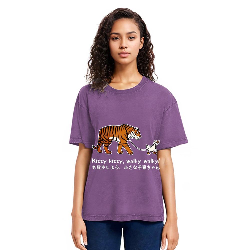 Tokyosol Funny Tiger and Goose Walk Meme T-Shirt