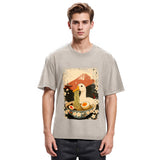 Tokyosol Japanese Ukiyoe Goose Eat Ramen Poster Washed T-Shirt