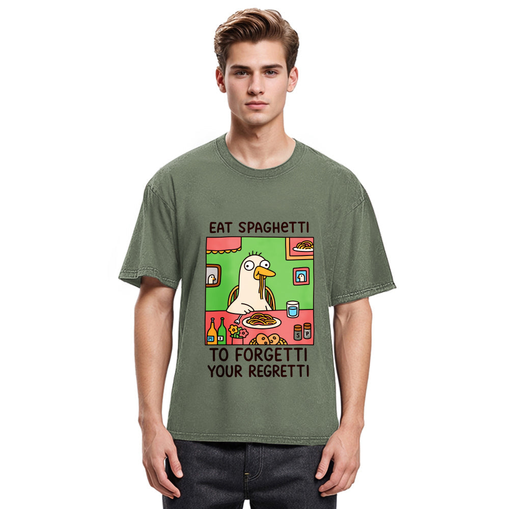Tokyosol Stupid Goose Eating Pasta Washed T-Shirt