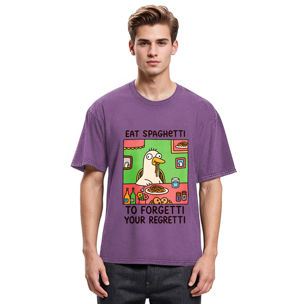 Tokyosol Stupid Goose Eating Pasta Washed T-Shirt