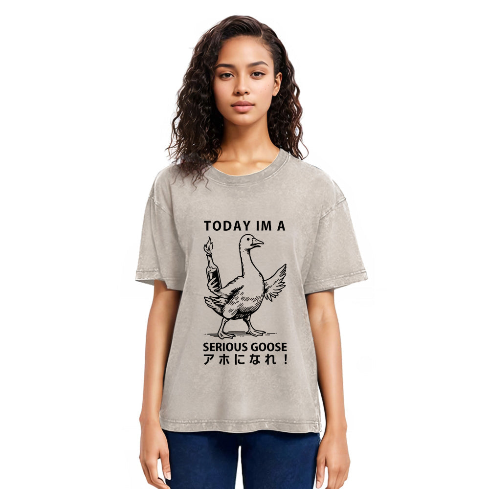 Tokyosol Goose Holding A Fuel Bottle Washed T-Shirt