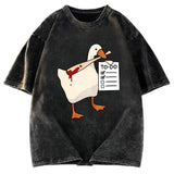 Tokyosol Task Slayer Goose Funny Washed T-Shirt